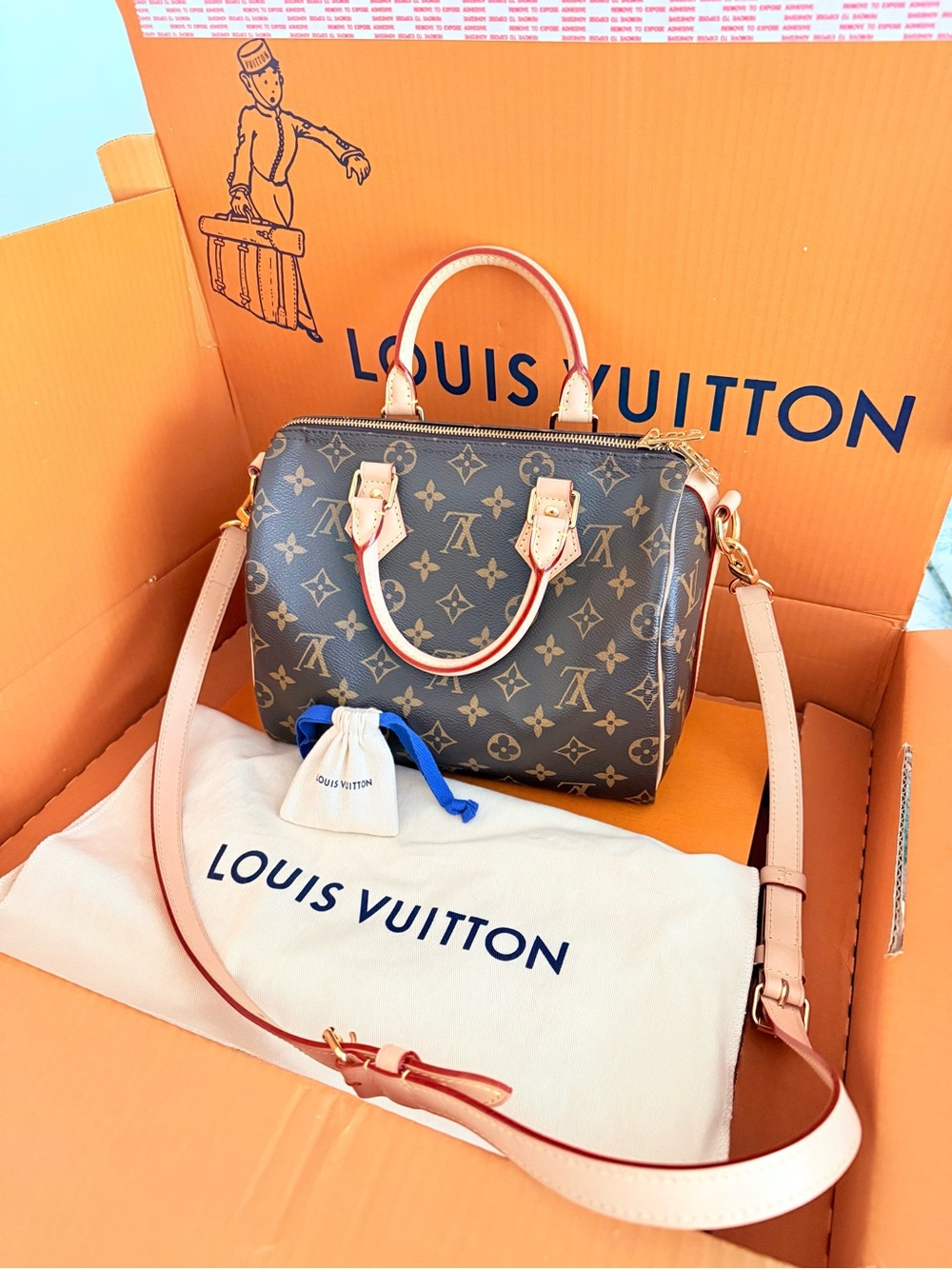 Louis Vuitton Brown Monogram- Speedy Bandoulière 25 - Picture 2 of 9